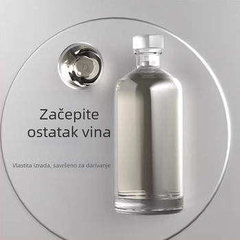 Staklena boca za voće vino, debela, zatvara se, 500 ml, minimalistički luksuzan dizajn