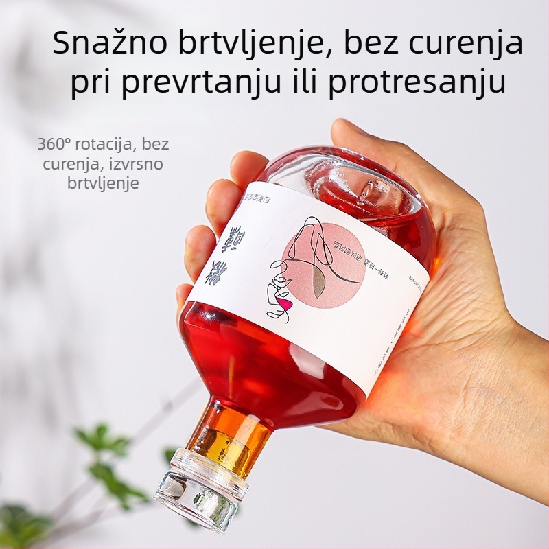 250 ml prozirna visoko kvalitetna staklena boca za domaće voće vino, boca za napitke, 500 ml zatvorena boca za alkohol, prazna boca za porcijsko doziranje
