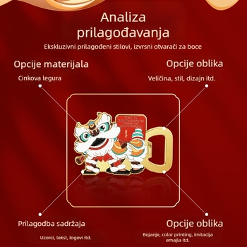 Prilagođeni metalni otvarač za boce, višenamjenski magnetski hladnjak, prilagođeni otvarač za vino i pivo, lakirana površina