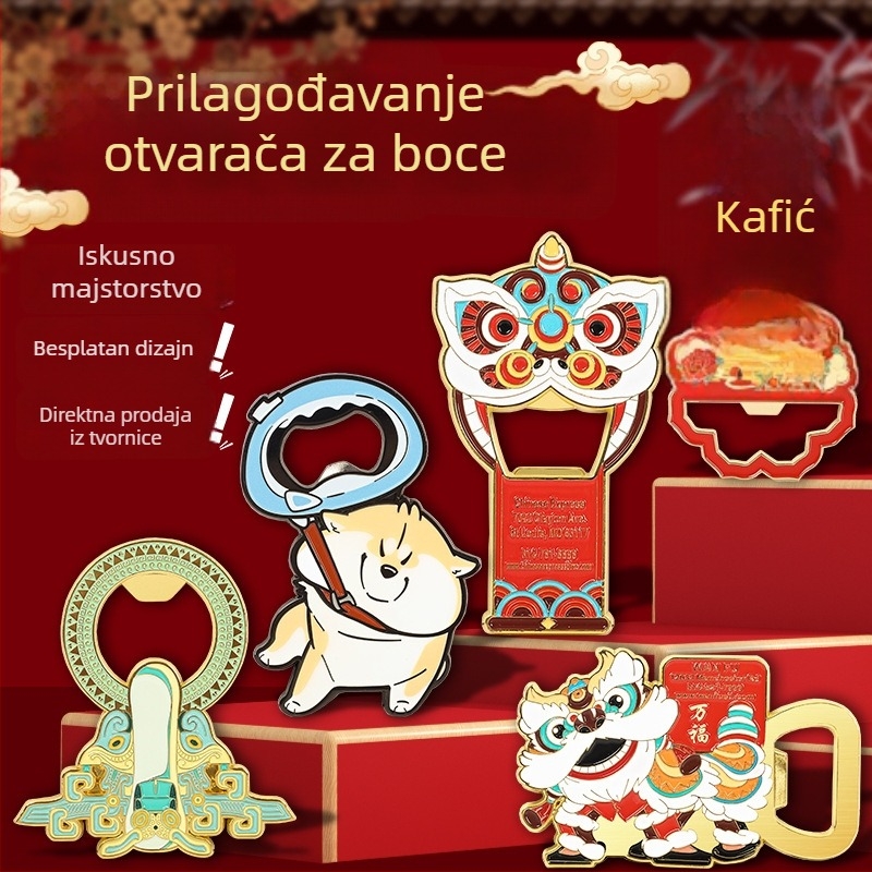 Prilagođeni metalni otvarač za boce, višenamjenski magnetski hladnjak, prilagođeni otvarač za vino i pivo, lakirana površina