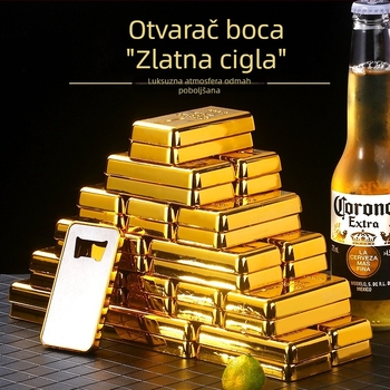 Kreativni otvarač za boce i konzerve s dizajnom zlatne cigle, nehrđajući čelik, novi model