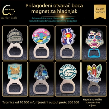 Metalni otvarač za boce s emajliranim premazom, prilagođeni logotip, magnetski frižider magnet