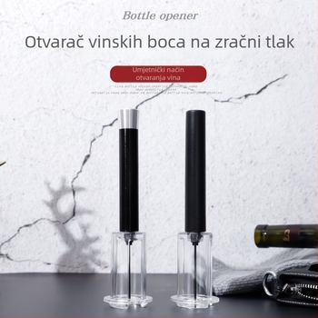 Qi Rui Kuhinjski pribor Otvarač boca s tlakom zraka za crveno vino, četverodijelni set u cilindričnoj kutiji, ručno
