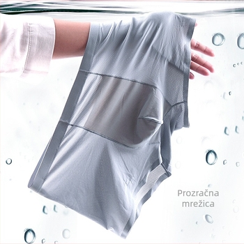 Muške bokserice od ice silk, jednobojne, prozračne, tanke mrežice, ljeto