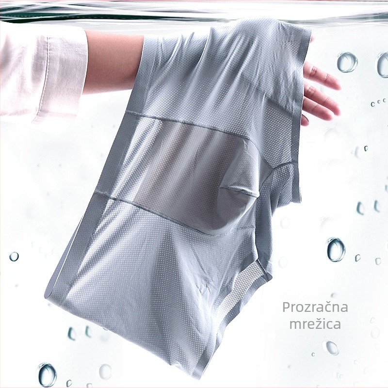 Muške bokserice od ice silk, jednobojne, prozračne, tanke mrežice, ljeto