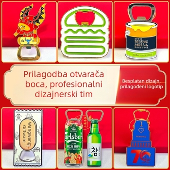 Prilagođeni otvarač za boce piva od cinkove legure, magnetski hladnjak i logo
