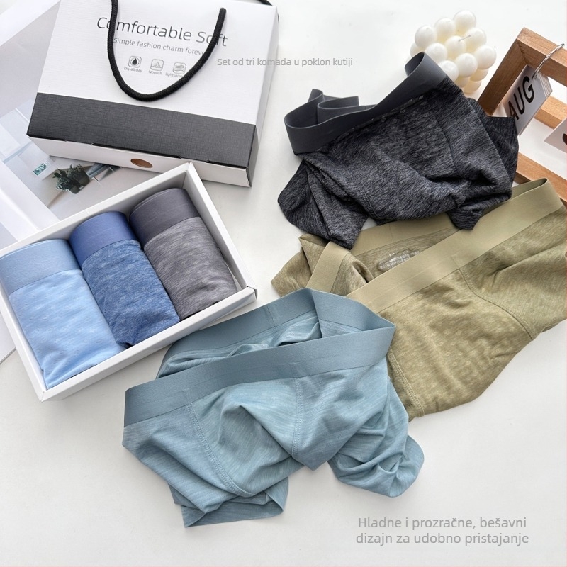 Tri para muških bešivnih bokserica od ice silk TM6631, prozračne za ljeto