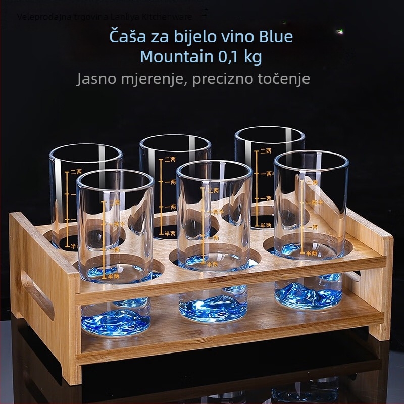 Lan Liya kristalno staklo za alkohol s dozatorom, dizajn Blue Mountain, kapacitet preko 1 L