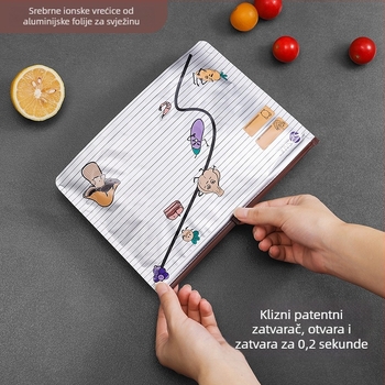 Srebro‑ionske aluminijske vrećice za čuvanje hrane – za hlađenje i zamrzavanje morskih plodova, mesa, pilećeg i patke, antibakterijske zatvarajuće vrećice