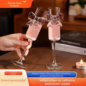 Čaša za vino od borosilikatnog stakla, 401–500 ml, lagani luksuzni retro stil, kristalna čaša za sok, čaša za koktel, čaša šampanjca s motivom leptira