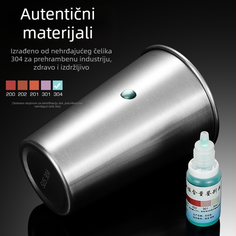 Houyang 304 nehrđajući čelik pivska čaša, vanjska prijenosna, kapacitet 401-500 ml, jednostruki zid, s tiskanim logom