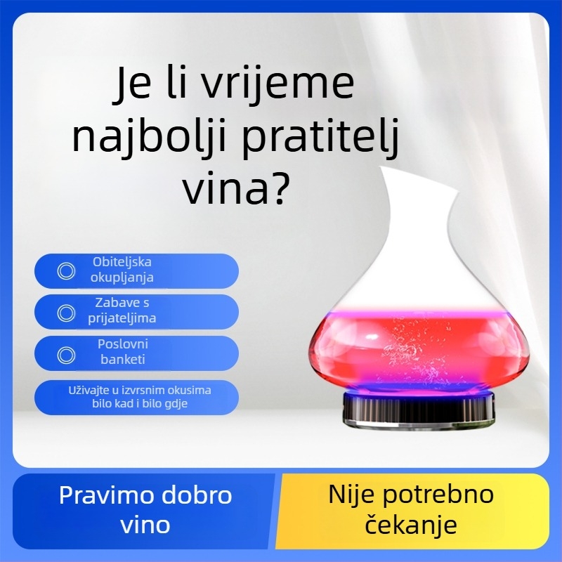 Dekanter s niskofrekvencijskim terahertzom, Schumannovim valovima i svjetlosnim valovima, dvostruko jezgreni brzi dekantor za pročišćavanje i poboljšanje okusa žestokih pića, crnog vina i alkoholnih napitaka.