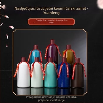 Bijela porculanska boca za vino, 500 ml, Mao-stil keramička boca, prazna boca, premium ambalaža