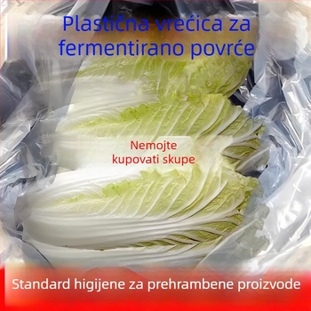 Plastična vrećica za hranu za kiseli kupus, prozirna, debela, velika, s ravnim otvorom za kimchi