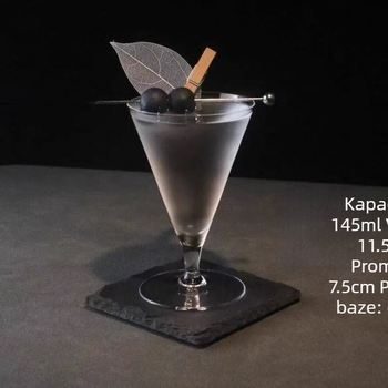 Japanski stil Kimura serija V-oblik martini čaša s trokutastim stalkom, kristalna koktel čaša