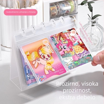 Prozirni PVC kartični album, 3,5 inča, dvostruki raspored, zatvaranje gumicom u obliku gljive, za studentske kartice