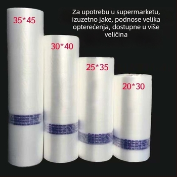 Vrećice za čuvanje hrane u rolu s otisnutim etiketama, za kućnu upotrebu, velika rola, ekstra debele, jednokratne, s mogućnošću odvajanja