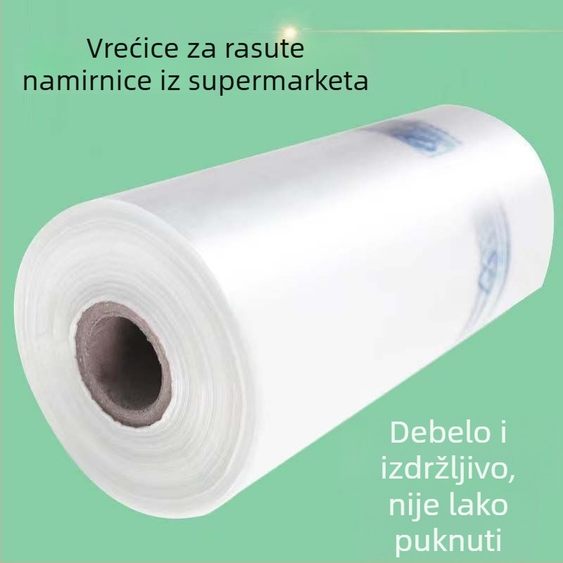 Vrećice za čuvanje hrane u rolu s otisnutim etiketama, za kućnu upotrebu, velika rola, ekstra debele, jednokratne, s mogućnošću odvajanja