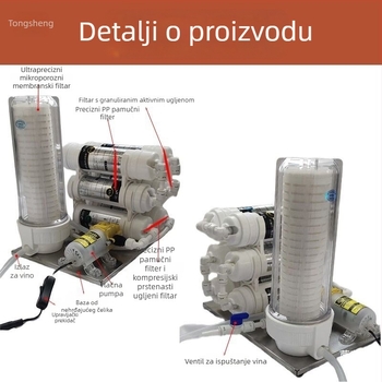 Filter za alkohol s aktivnim ugljenom za zrenje i uklanjanje gorčine; kompaktni kućni filtr za male serije domaćih pića
