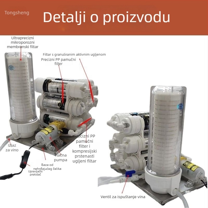 Filter za alkohol s aktivnim ugljenom za zrenje i uklanjanje gorčine; kompaktni kućni filtr za male serije domaćih pića