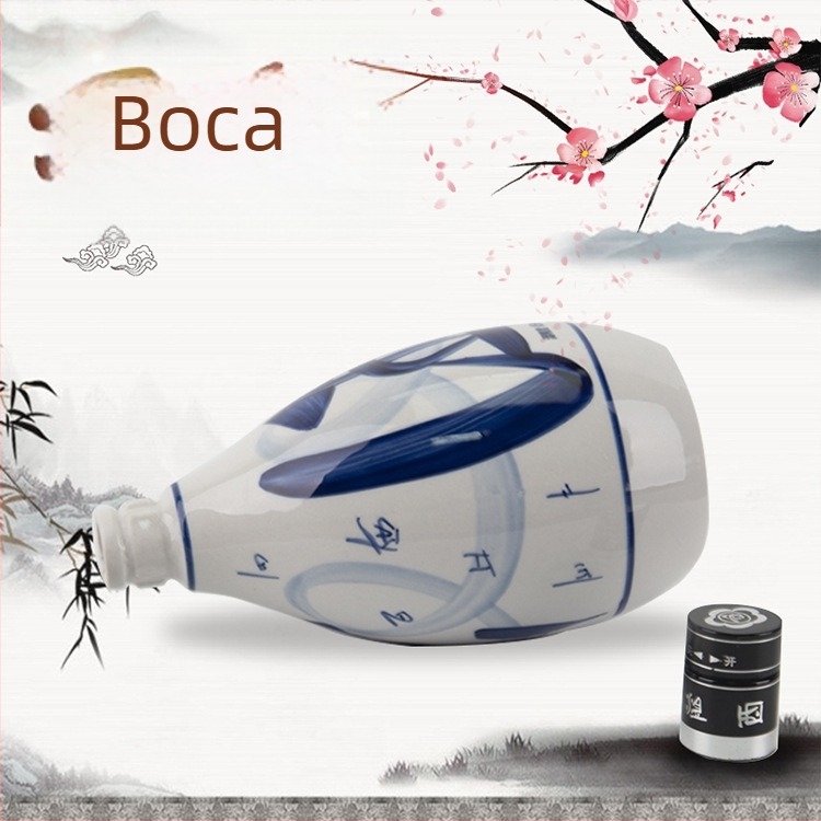 Plavo-bijela porcelanska keramička prazna boca za vino, ručno oslikana, 0,5 kg, mala boca za kućnu upotrebu, premium