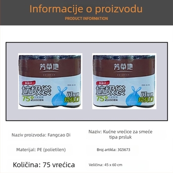 Grassland vreće za smeće u vest stil, crne, debele, za kućanstva, kuhinju i ured, jednokratne plastične vrećice