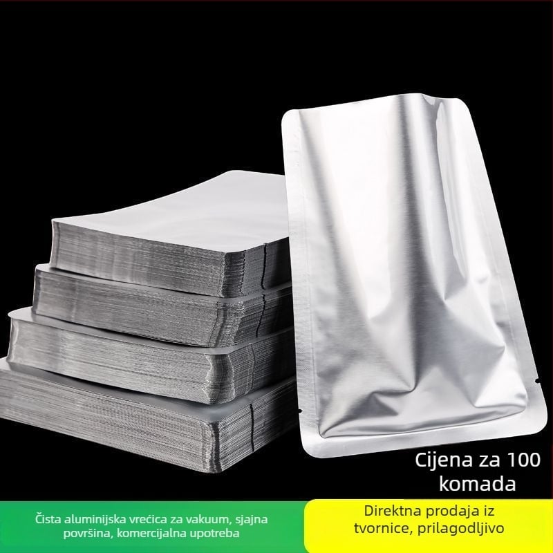 Torba od čistog aluminijskog folije za hranu, vakuumsko i kompresijsko pakiranje, debeli sjaj