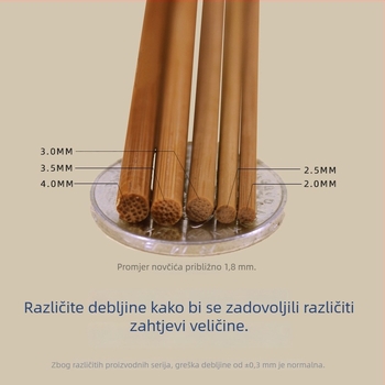 Izuzetno tvrdi karbonizirani bambusovi štapići za roštilj, jednokratni, duljina 20–40 cm, promjer 2,0–4,0 mm