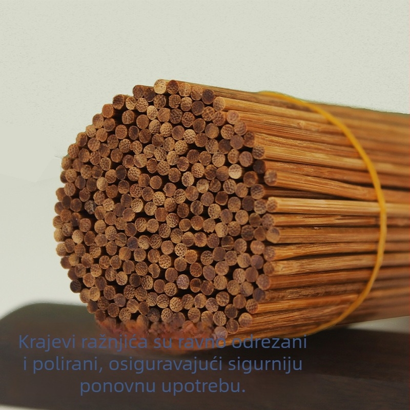 Izuzetno tvrdi karbonizirani bambusovi štapići za roštilj, jednokratni, duljina 20–40 cm, promjer 2,0–4,0 mm