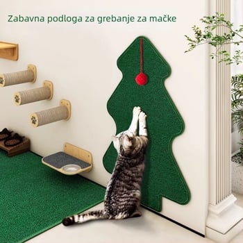 Zidna grebalica za mačke, otporna na habanje, imitacija sisala, bez odvajanja vlakana, vertikalan montaža, božićni dekor