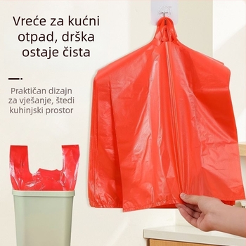 Crvene debeli plastični vrećice, praktične torbice za nošenje, vrećice za pakiranje za trgovačku upotrebu, supermarket i veleprodaja