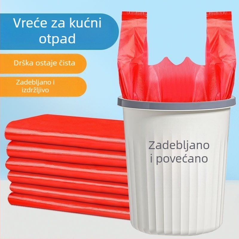 Crvene debeli plastični vrećice, praktične torbice za nošenje, vrećice za pakiranje za trgovačku upotrebu, supermarket i veleprodaja