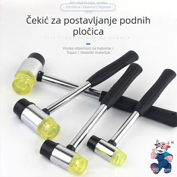 gumeni čekić s drškom od čelične cijevi, glava od visokougljičnog čelika, mini veličina za otiske listova