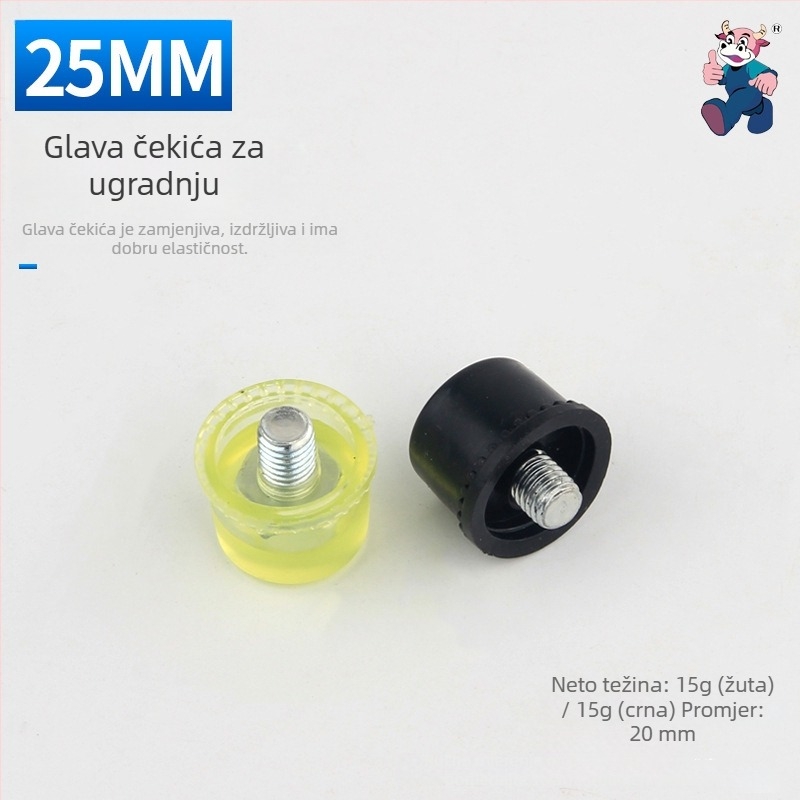 gumeni čekić s drškom od čelične cijevi, glava od visokougljičnog čelika, mini veličina za otiske listova