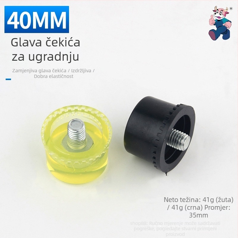 gumeni čekić s drškom od čelične cijevi, glava od visokougljičnog čelika, mini veličina za otiske listova