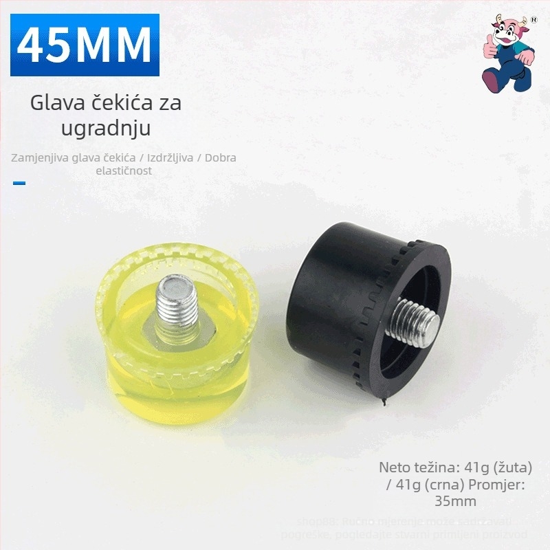 gumeni čekić s drškom od čelične cijevi, glava od visokougljičnog čelika, mini veličina za otiske listova