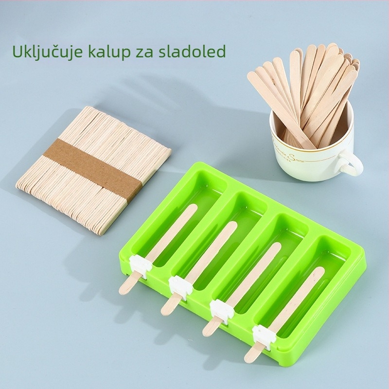 Drvene štapiće za sladoled, jednokratne, ručno izrađene DIY, kvaliteta hrane, dimenzije 114×10×2 mm