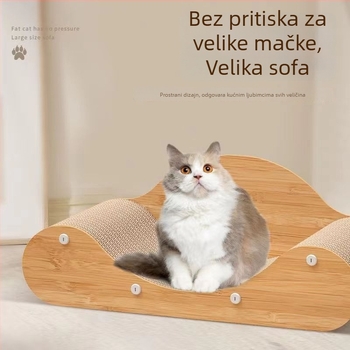 Veliko mačje gnijezdo s integriranom pločom za grebanje i zaštitom kauča