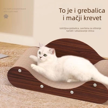 Veliko mačje gnijezdo s integriranom pločom za grebanje i zaštitom kauča
