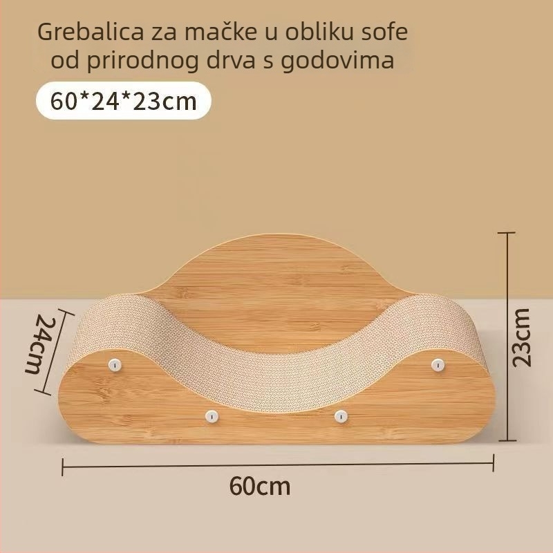 Veliko mačje gnijezdo s integriranom pločom za grebanje i zaštitom kauča