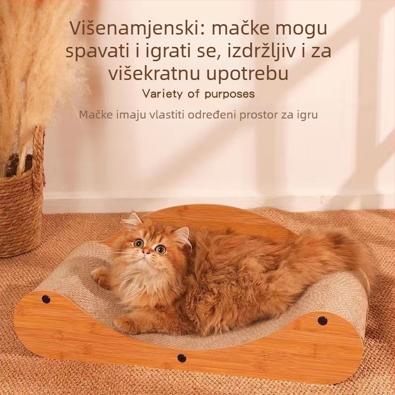 Veliko mačje gnijezdo s integriranom pločom za grebanje i zaštitom kauča
