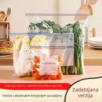 Vrećice za hranu s dvostrukim zatvaranjem, debele vrećice sa zatvaračem, kvalitete hrane, za porcijiranje i očuvanje svježine
