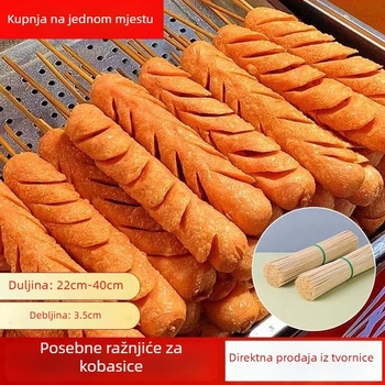 100 g škrobne kobasice na bambus štapićima, duljina 25–30 cm