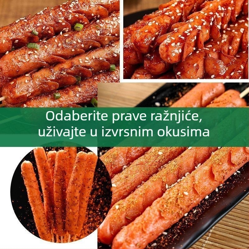 100 g škrobne kobasice na bambus štapićima, duljina 25–30 cm