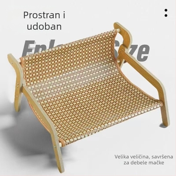Jednostavan drveni set: ploča za grebanje i krevet u jednome, otporan na grebanje, ljetna rashladna podloga, velika mačja postelja