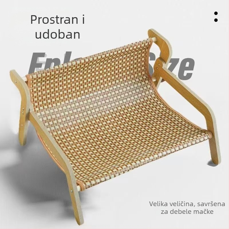 Jednostavan drveni set: ploča za grebanje i krevet u jednome, otporan na grebanje, ljetna rashladna podloga, velika mačja postelja