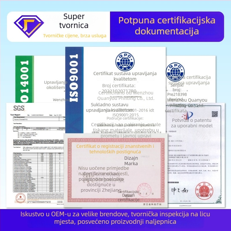 Prilagođene samoljepljive etikete na roli od obloženog papira, tiskane na termalnom papiru, prazne etikete za logo i bar-kod