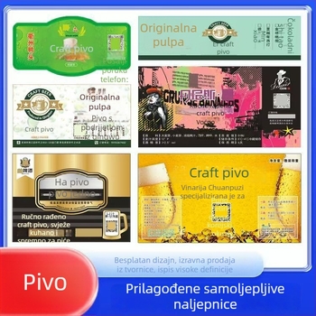 Etikete za pakiranje piva na boce, zatvaračke naljepnice, ljepljivi papir za etikete posebnog oblika
