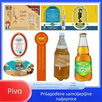 Etikete za pakiranje piva na boce, zatvaračke naljepnice, ljepljivi papir za etikete posebnog oblika