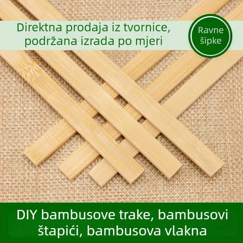 Jednokratni plošni štapići od bambusa za roštilj, debljina 2-3 mm, pogodni za ručne radove